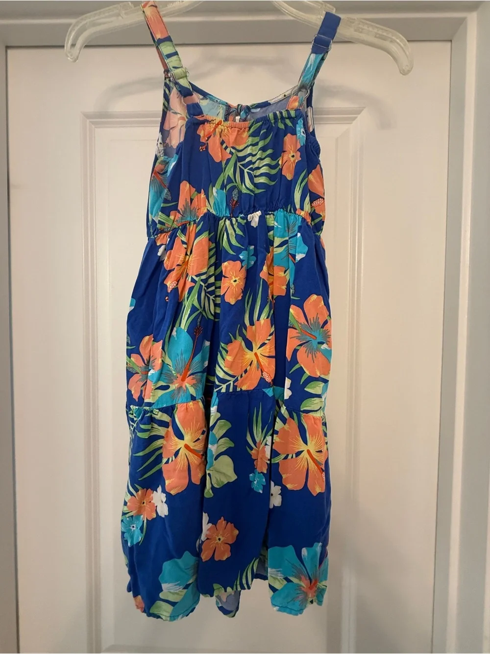 The Children's Place Purple Tropical Floral Sundress with Orange & Aqua Blooms